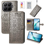 For Xiaomi 17T Case with Tempered Glass Screen Protector Cute Cat Dog Pattern PU Leather Wallet Phone Cover