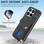 For Xiaomi 17T Case with Tempered Glass Screen Protector Card Holder Retro PU Leather Phone Back Cover