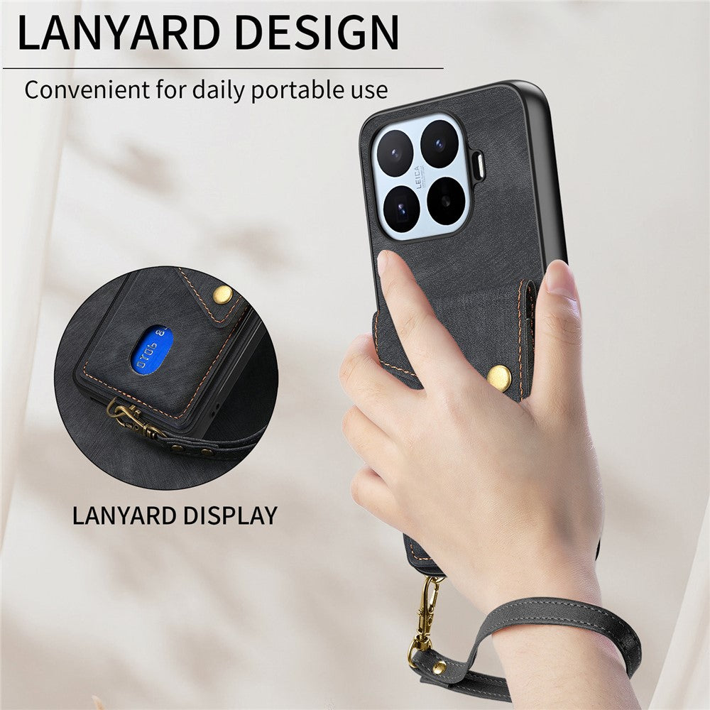 For Xiaomi 17T Case with Tempered Glass Screen Protector Card Holder Retro PU Leather Phone Back Cover