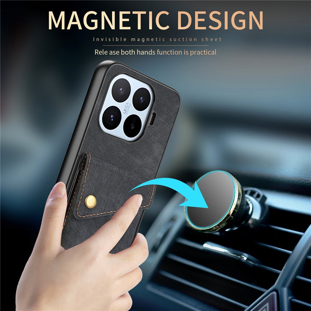 For Xiaomi 17T Case with Tempered Glass Screen Protector Card Holder Retro PU Leather Phone Back Cover