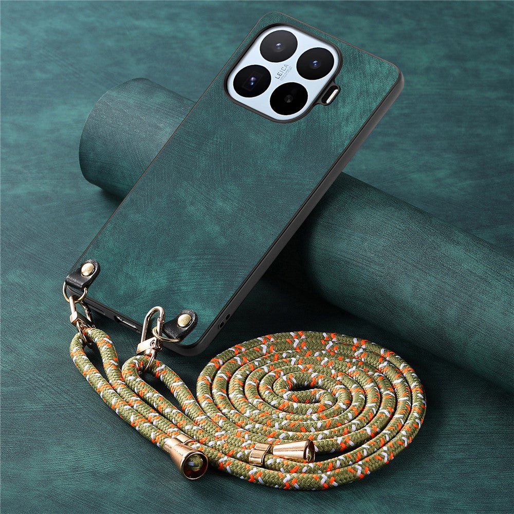 For Xiaomi 17T Case Retro Leather Phone Back Cover with Adjustable Strap + Screen Protector