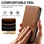 For Xiaomi 17T Case Split Leather Wallet RFID Blocking Phone Cover with Tempered Glass Screen Protector