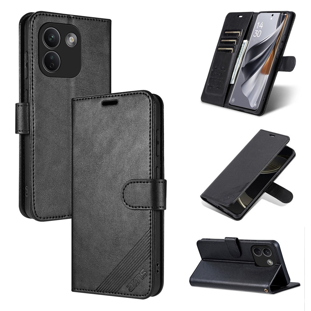 AZNS För Xiaomi Redmi Note 17 Pro Max 5G Skal Reptåligt PU-läder Stativ Plånboksfodral