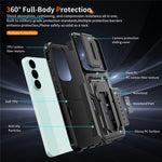 Samsung Galaxy S26 FE / S25 FE Skal Slide Lens Shield PC + TPU Stativ Mobilskal