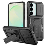 Samsung Galaxy S26 FE / S25 FE Skal Slide Lens Shield PC + TPU Stativ Mobilskal