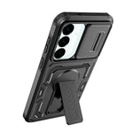 Samsung Galaxy S26 FE / S25 FE Skal Slide Lens Shield PC + TPU Stativ Mobilskal