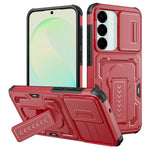 Samsung Galaxy S26 FE / S25 FE Skal Slide Lens Shield PC + TPU Stativ Mobilskal