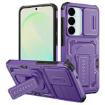 Samsung Galaxy S26 FE / S25 FE Skal Slide Lens Shield PC + TPU Stativ Mobilskal