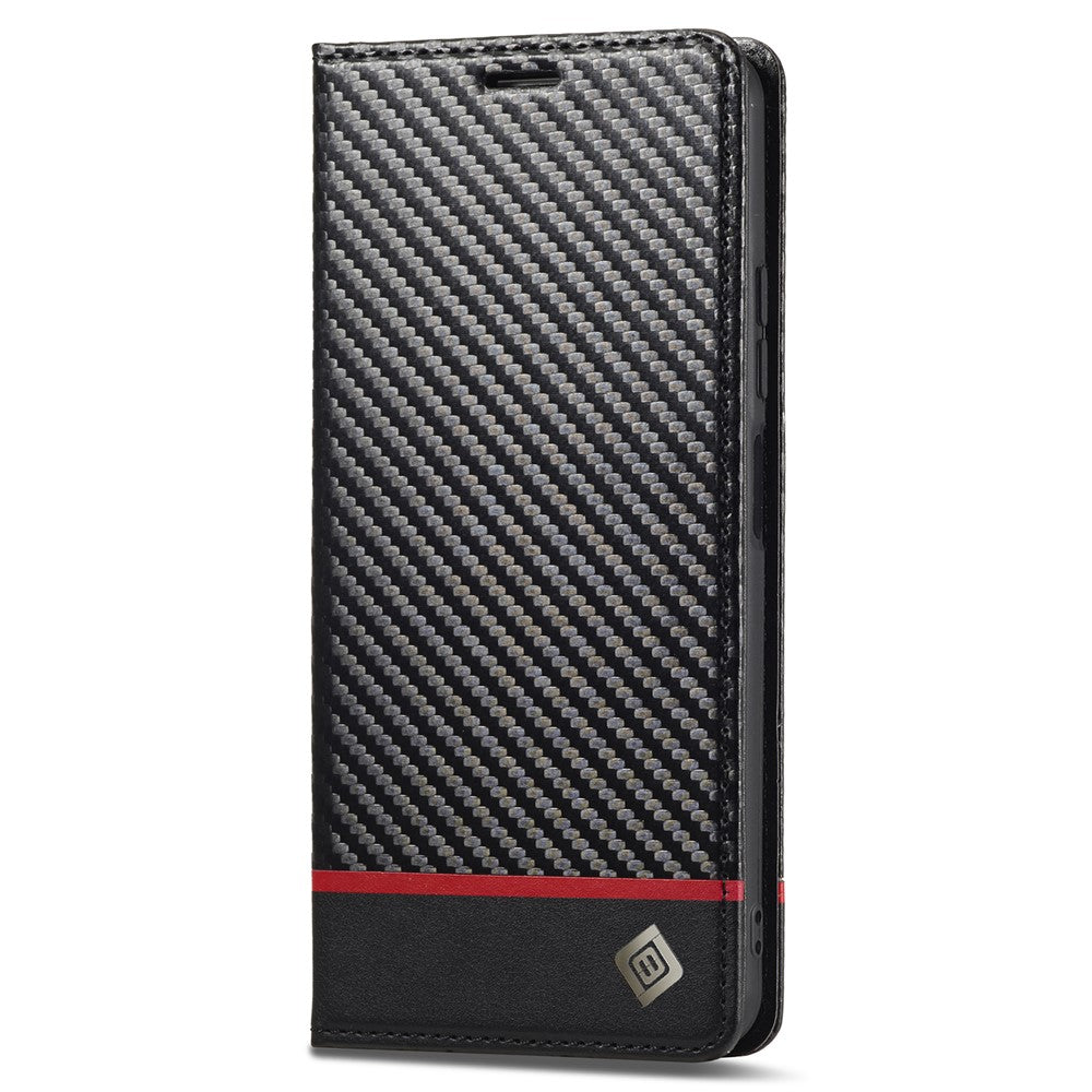 LC.IMEEKE Plånboksfodral för Xiaomi Redmi Note 17 4G (Global) / Note 17 5G (Global) / Note 17 (Indien/Kina) 5G, mobilskal i läder med kolfiberstruktur