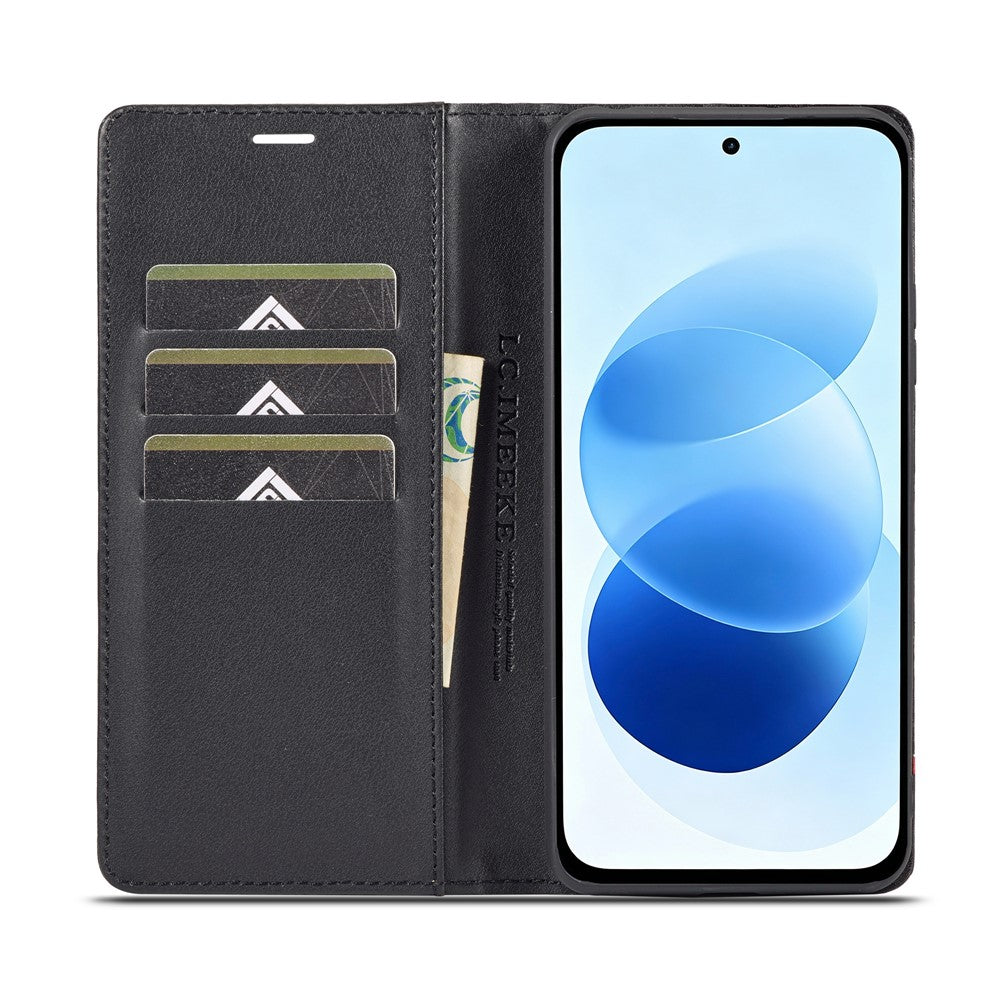 LC.IMEEKE Plånboksfodral för Xiaomi Redmi Note 17 4G (Global) / Note 17 5G (Global) / Note 17 (Indien/Kina) 5G, mobilskal i läder med kolfiberstruktur