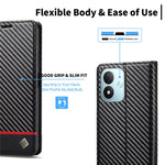 LC.IMEEKE Plånboksfodral för Xiaomi Redmi Note 17 4G (Global) / Note 17 5G (Global) / Note 17 (Indien/Kina) 5G, mobilskal i läder med kolfiberstruktur