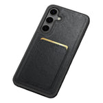 Samsung Galaxy S25 Skal Magnetiskt Korthållare PU Läder + PC + TPU Reptåligt mobilskal