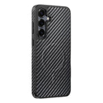 For Samsung Galaxy S25 Magnetic Case PU Leather Coated PC + TPU Anti-Scratch Phone Cover