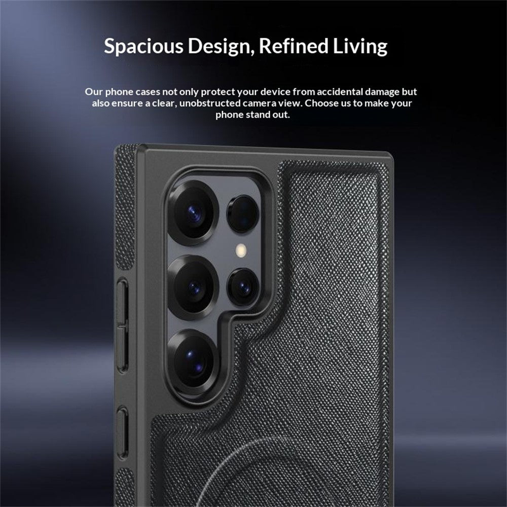 Samsung Galaxy S24 Ultra Magnetiskt Skal PU Läderbelagd PC + TPU Reptåligt mobilskal