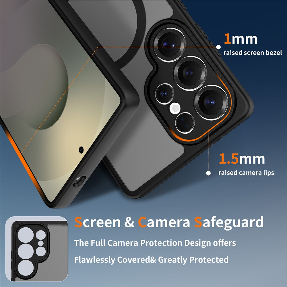 Samsung Galaxy S25 Ultra Magnetiskt Skal Skin Touch PC + TPU Exakta Kamerautskärningar Stötsäkert mobilskal