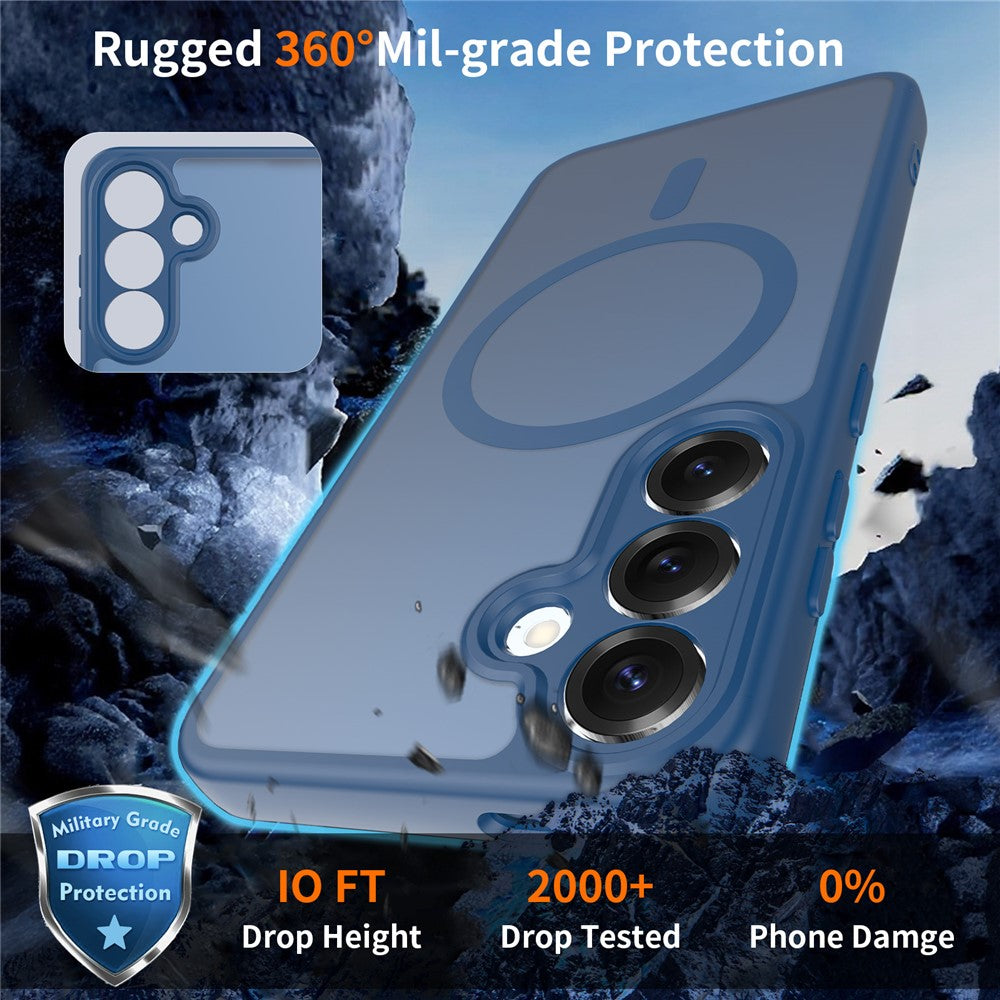 For Samsung Galaxy S25+ Magnetic Case Skin Touch PC + TPU Precise Camera Cutouts Shockproof Phone Cover