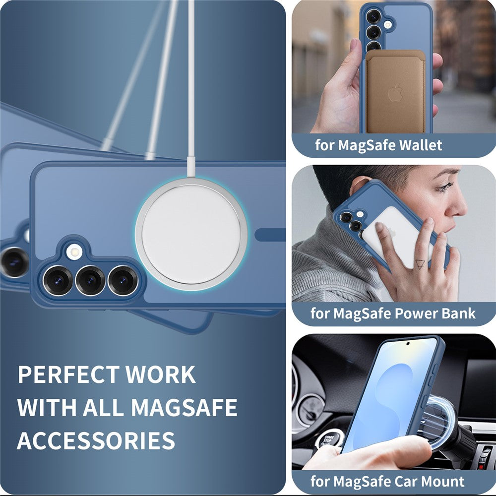 For Samsung Galaxy S25+ Magnetic Case Skin Touch PC + TPU Precise Camera Cutouts Shockproof Phone Cover