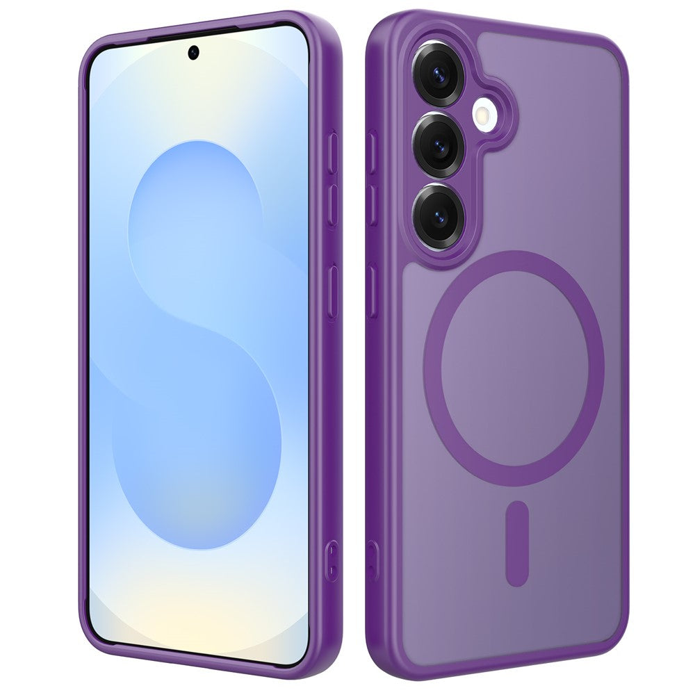 For Samsung Galaxy S25+ Magnetic Case Skin Touch PC + TPU Precise Camera Cutouts Shockproof Phone Cover
