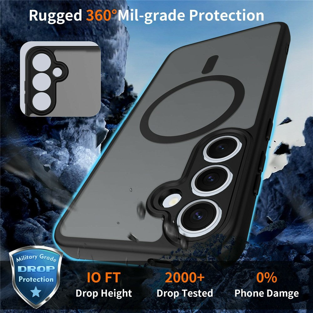 For Samsung Galaxy S24+ Magnetic Case Skin Touch PC + TPU Precise Camera Cutouts Shockproof Phone Cover