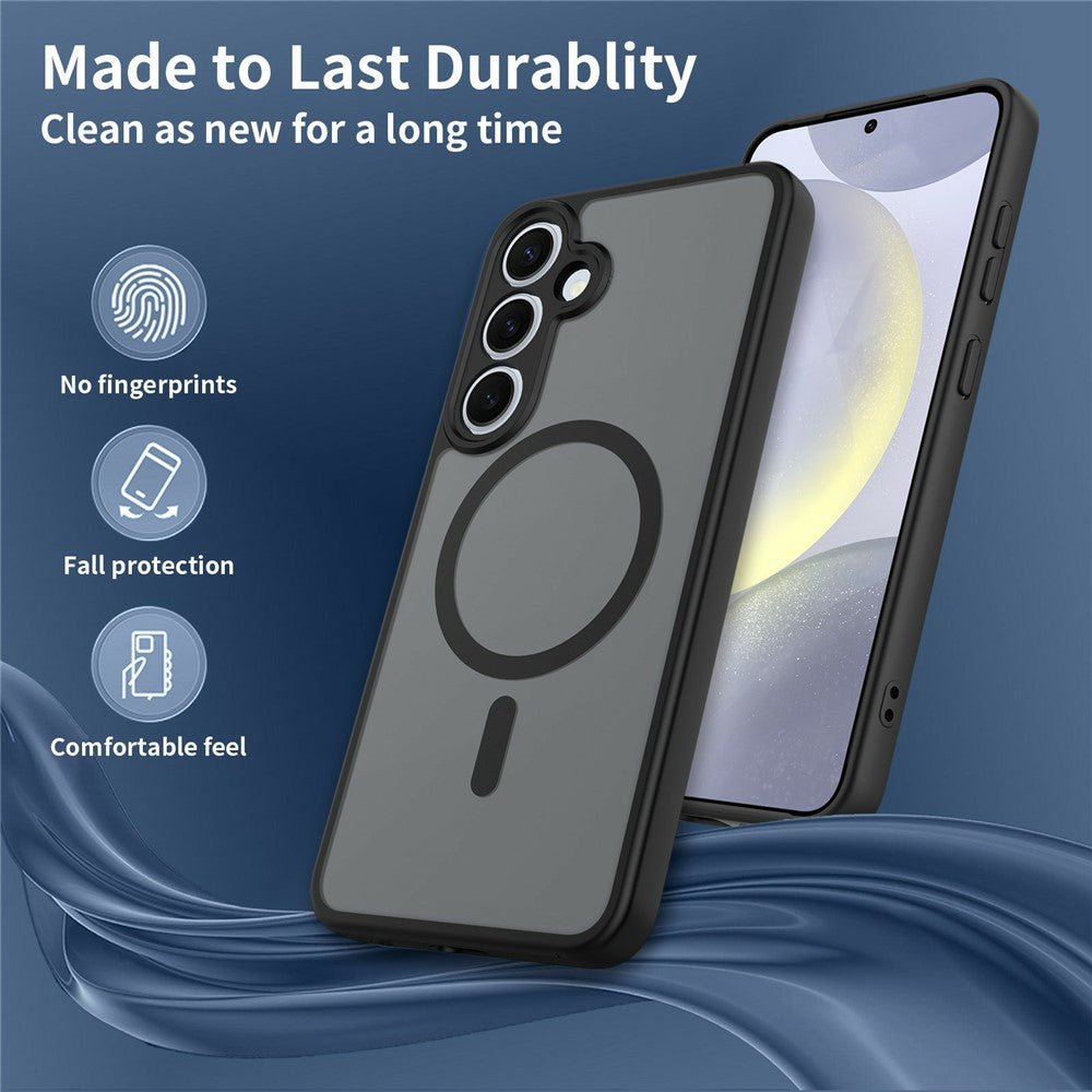 For Samsung Galaxy S24+ Magnetic Case Skin Touch PC + TPU Precise Camera Cutouts Shockproof Phone Cover