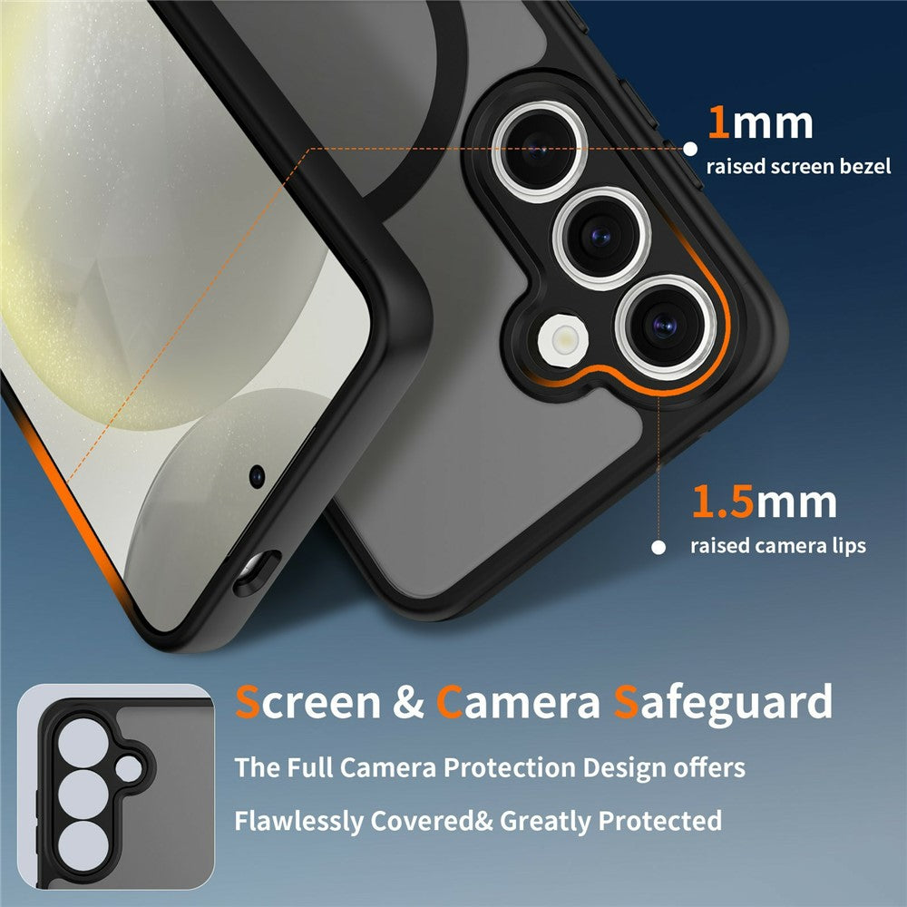 For Samsung Galaxy S24 Magnetic Case Skin Touch PC + TPU Precise Camera Cutouts Shockproof Phone Cover