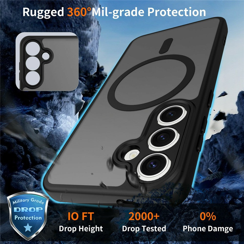 For Samsung Galaxy S24 Magnetic Case Skin Touch PC + TPU Precise Camera Cutouts Shockproof Phone Cover