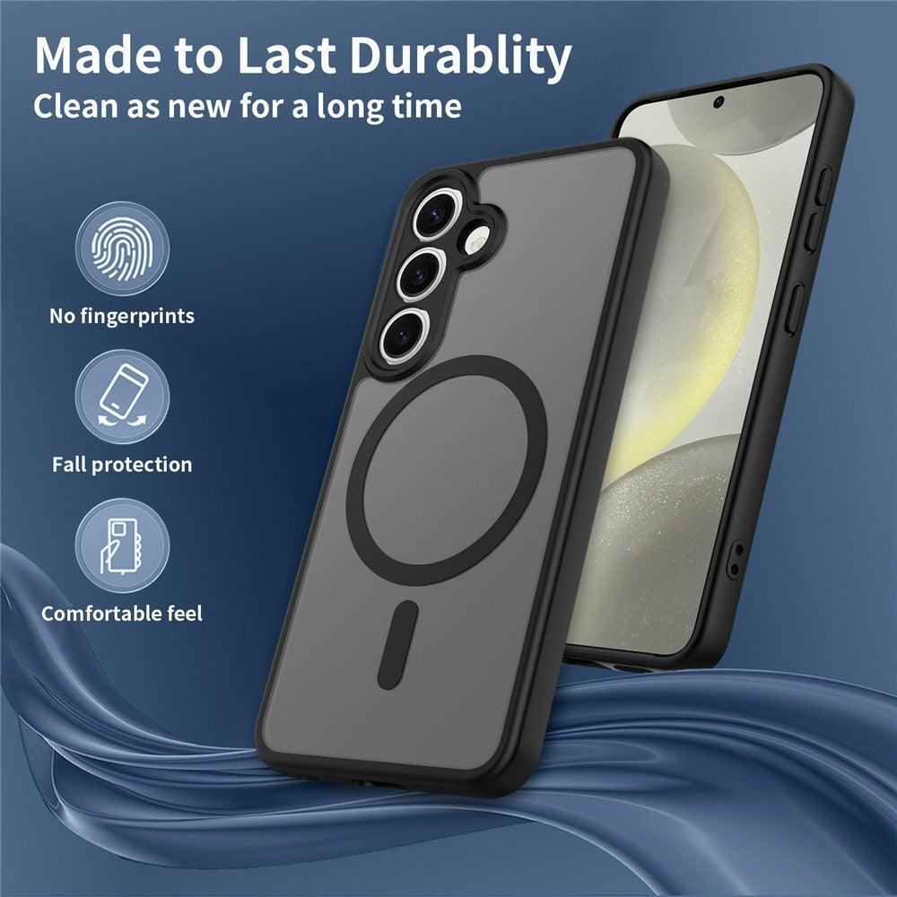 For Samsung Galaxy S24 Magnetic Case Skin Touch PC + TPU Precise Camera Cutouts Shockproof Phone Cover
