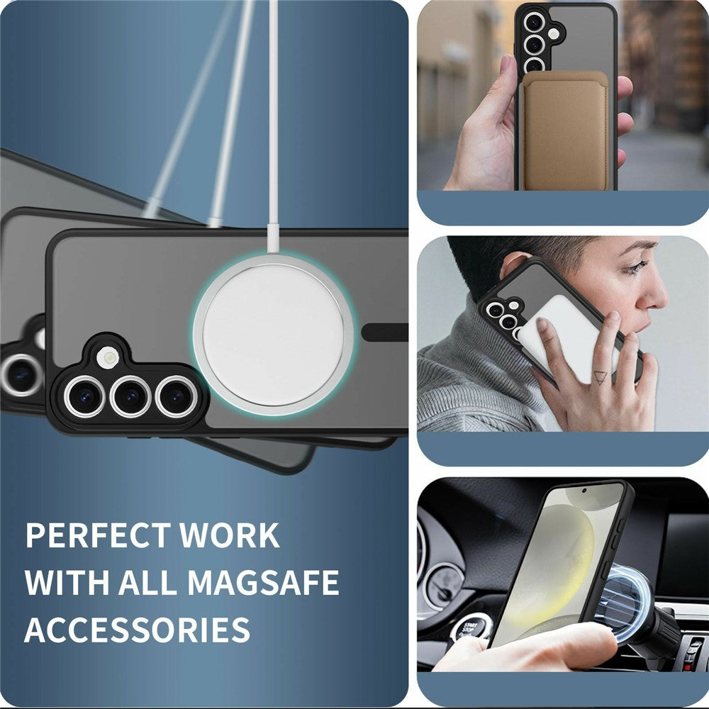 For Samsung Galaxy S24 Magnetic Case Skin Touch PC + TPU Precise Camera Cutouts Shockproof Phone Cover