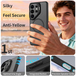 Magnetiskt skal för Samsung Galaxy S26 Ultra, kameralinsram, stativ PC + TPU-skal