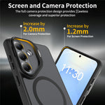For Samsung Galaxy S26 FE / S25 FE Magnetic Case Camera Lens Frame Kickstand PC + TPU Phone Cover