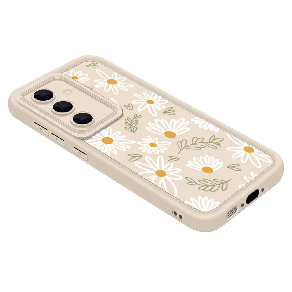 For Samsung Galaxy S25+ Case Daisy Pattern Precise Camera Protection Thickened TPU Phone Cover
