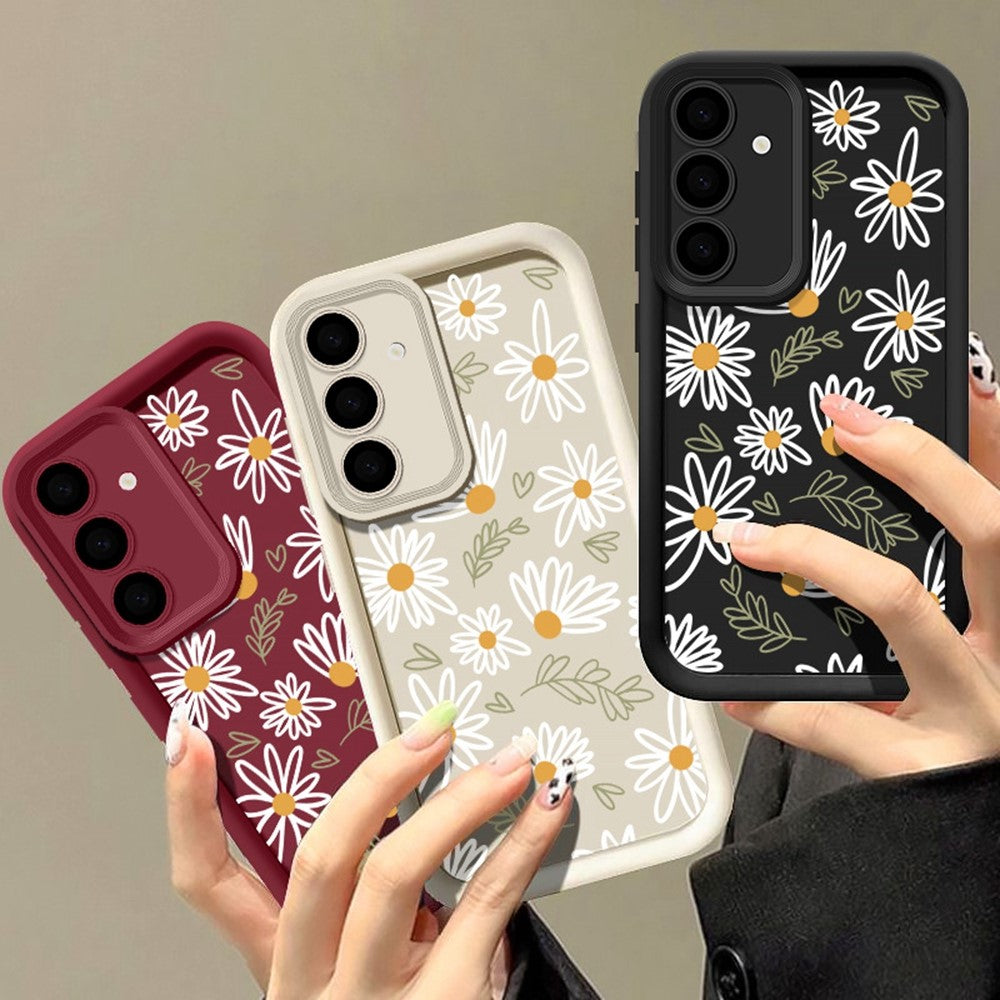 For Samsung Galaxy S25+ Case Daisy Pattern Precise Camera Protection Thickened TPU Phone Cover