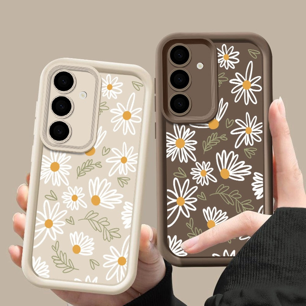 For Samsung Galaxy S25+ Case Daisy Pattern Precise Camera Protection Thickened TPU Phone Cover