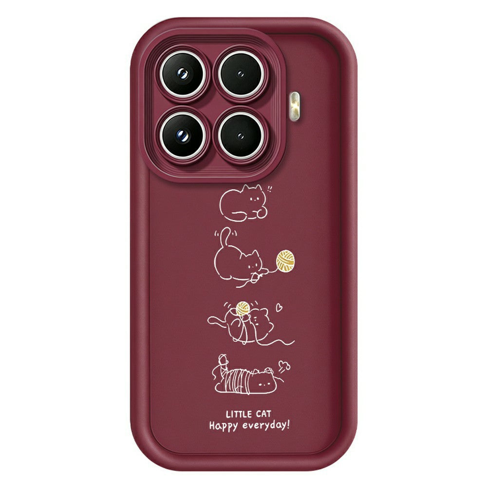 Xiaomi 17T TPU-skal Liten katt som leker mönstertryck Gummerat halkfritt mobilskydd