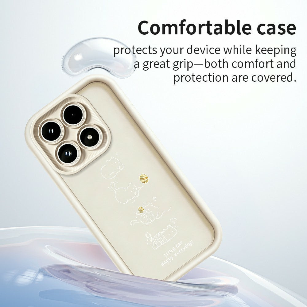 Xiaomi 17 TPU-skal Liten katt som leker mönstertryck Gummerat halkfritt mobilskydd