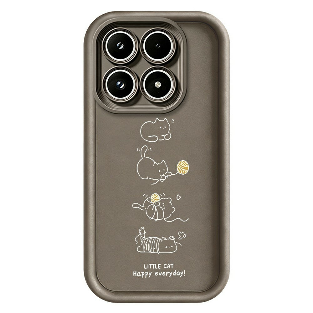 Xiaomi 17 TPU-skal Liten katt som leker mönstertryck Gummerat halkfritt mobilskydd