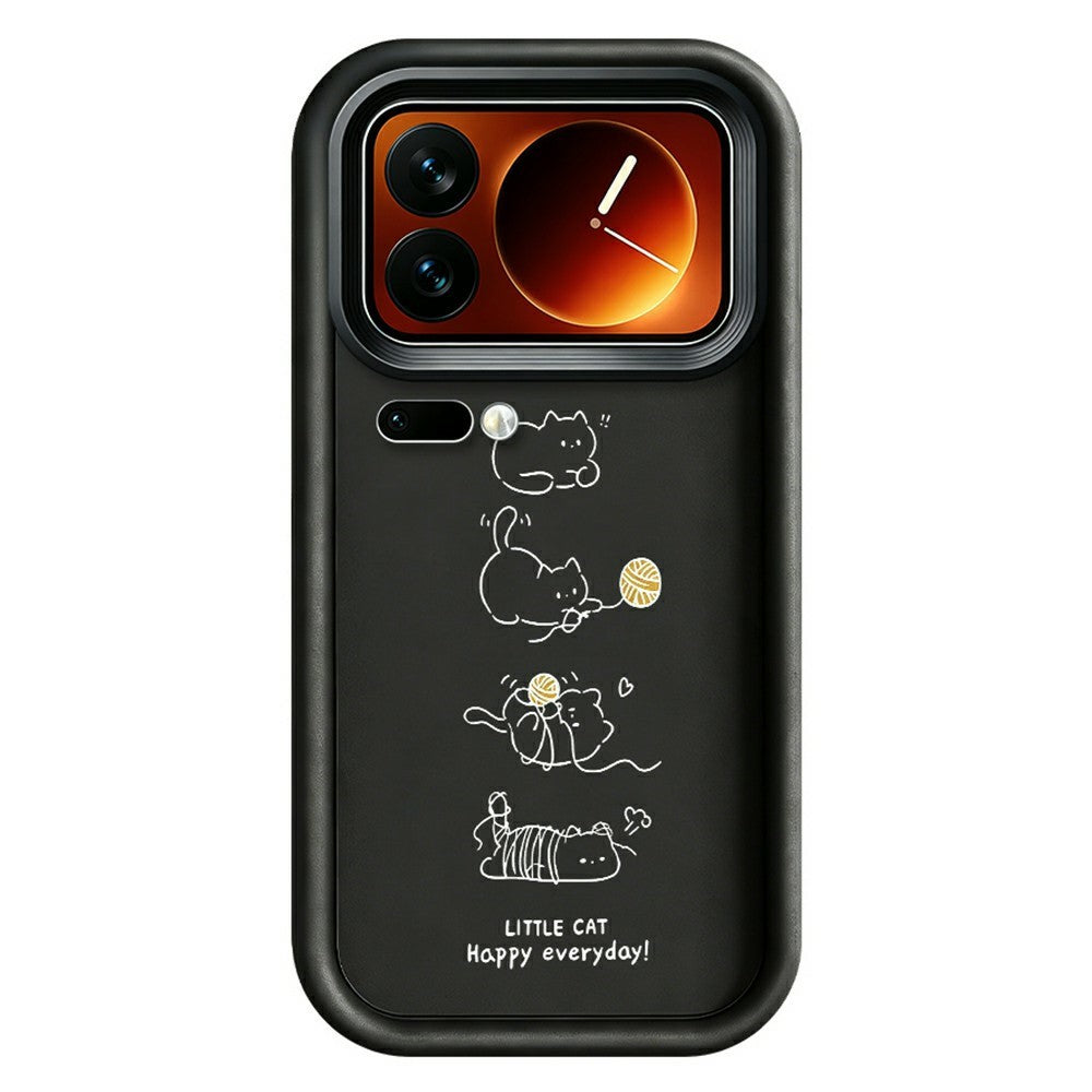 Xiaomi 17 Pro TPU-skal Liten katt som leker mönstertryck Gummerat halkfritt mobilskydd