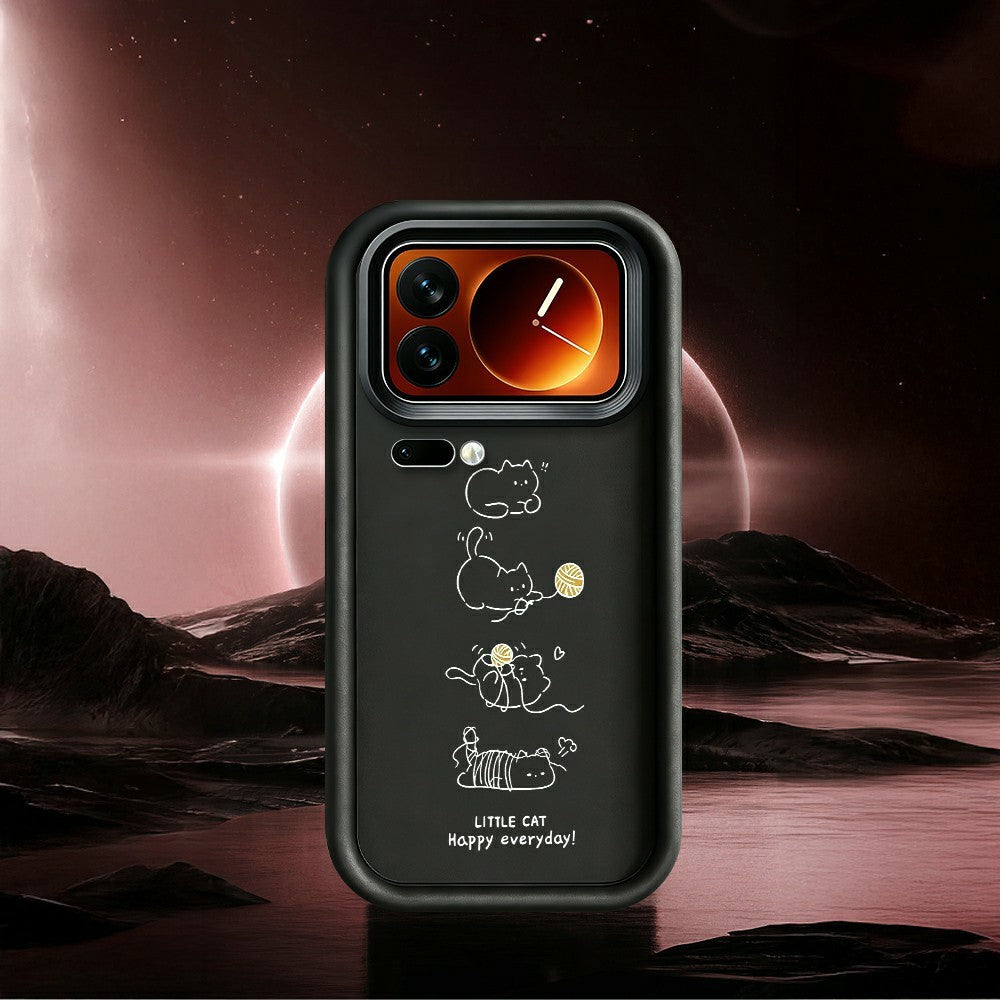Xiaomi 17 Pro Max TPU-skal Liten katt som leker mönstertryck Gummerat halkfritt mobilskydd