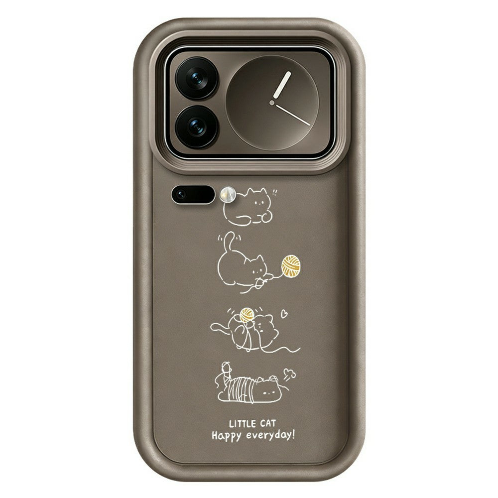 Xiaomi 17 Pro Max TPU-skal Liten katt som leker mönstertryck Gummerat halkfritt mobilskydd