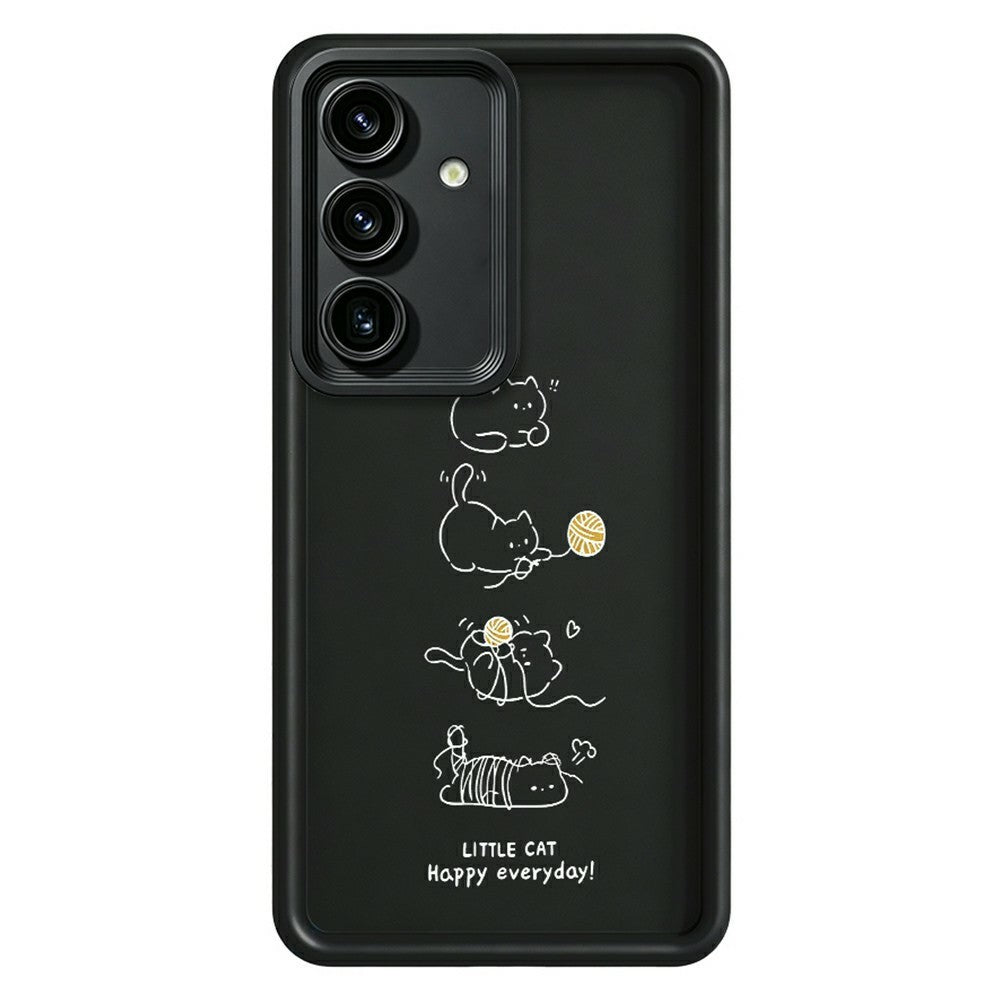 Samsung Galaxy S26+ TPU-skal Liten katt leker mönster tryck gummibelagt halkfritt mobilskal
