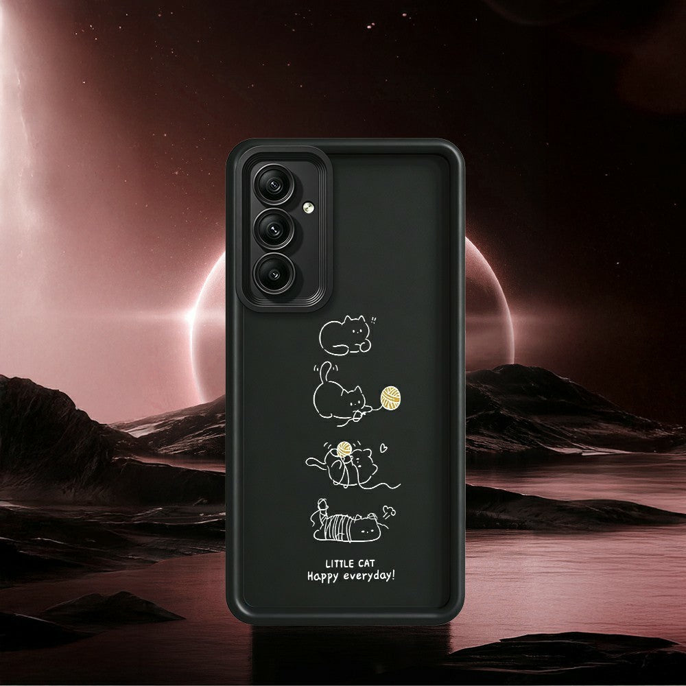 Samsung Galaxy A56 5G TPU-skal Liten katt som leker mönstertryck Gummerat halkfritt mobilskal