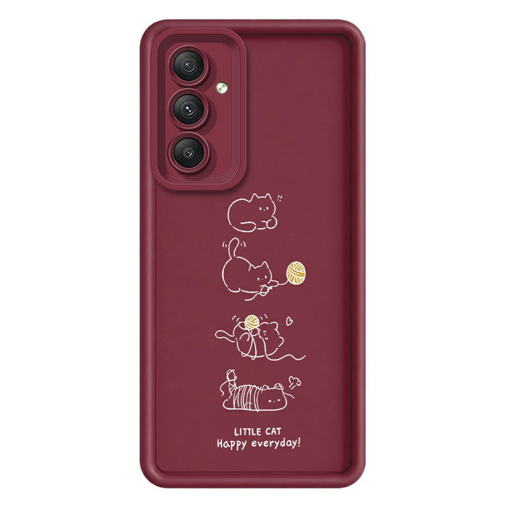 Samsung Galaxy A56 5G TPU-skal Liten katt som leker mönstertryck Gummerat halkfritt mobilskal