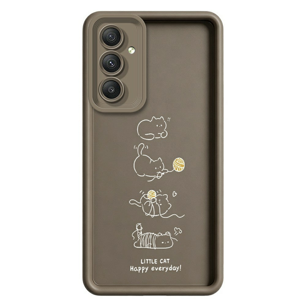 Samsung Galaxy A37 5G TPU-skal Liten katt som leker mönstertryck Gummerat halkfritt mobilskal