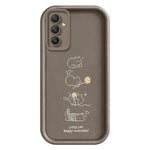 TPU-cover til Samsung Galaxy A18 5G / A18 4G / A17 5G / A17 4G, lille kat, der leger, mønstertryk, gummibelagt, skridsikkert mobilcover