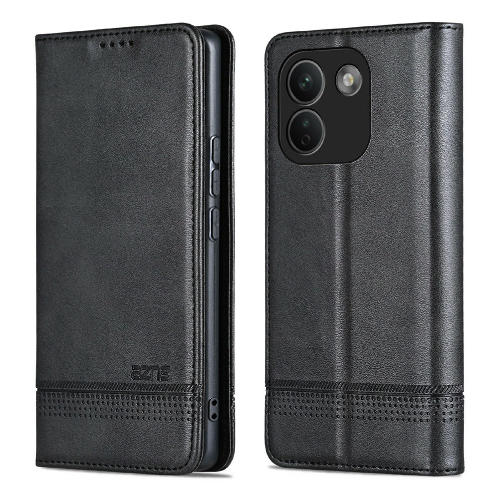 AZNS For Xiaomi Redmi Note 17 Pro Max 5G Phone Case Cowhide Texture PU Leather Wallet Phone Cover