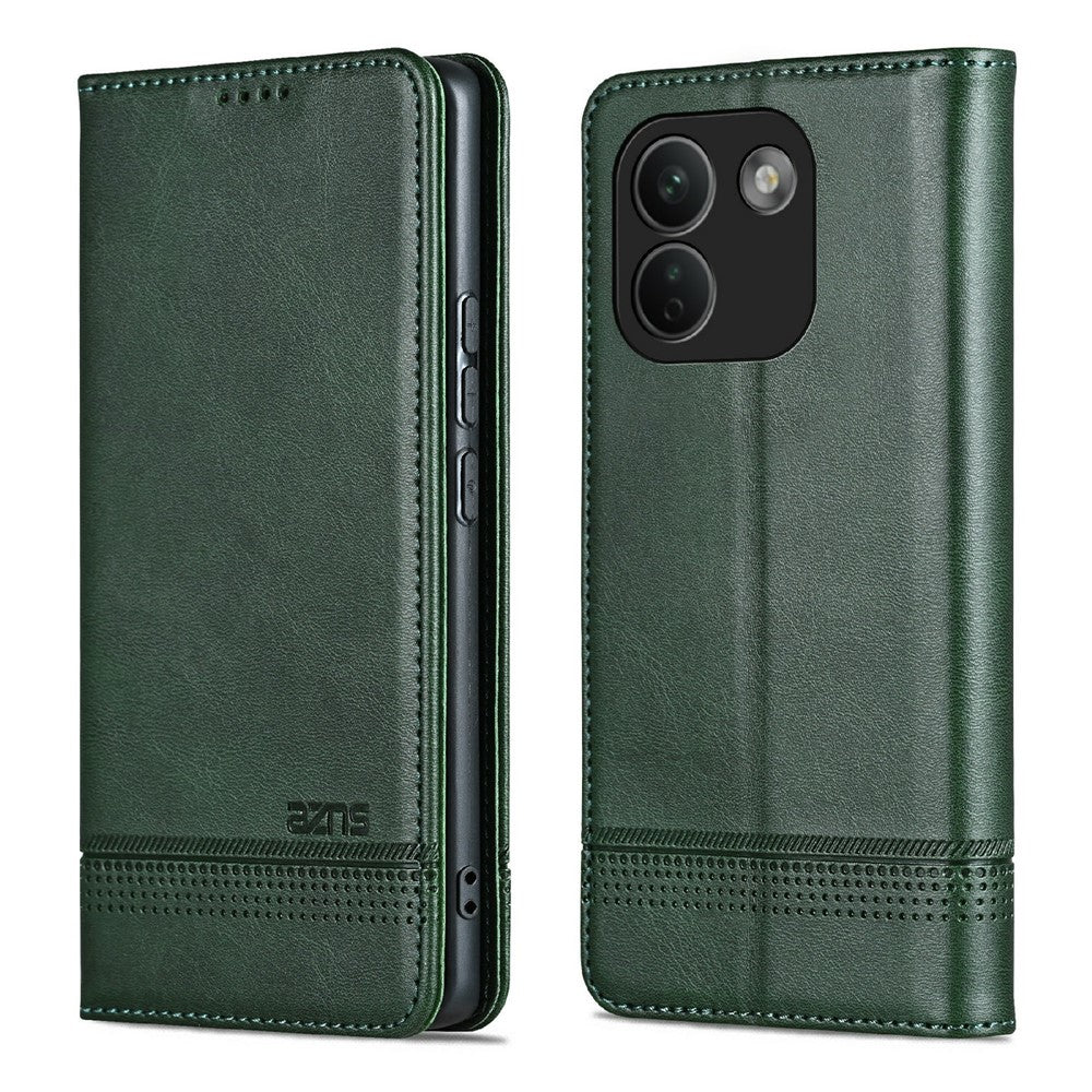AZNS For Xiaomi Redmi Note 17 Pro Max 5G Phone Case Cowhide Texture PU Leather Wallet Phone Cover
