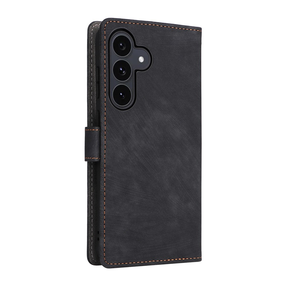 Samsung Galaxy S26 FE / S25 FE Plånboksfodral RFID-blockerande PU-lädermobilfodral med stativ och rem