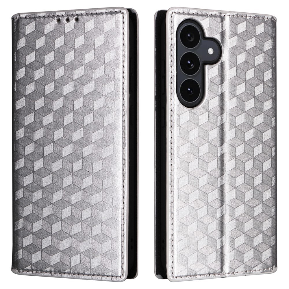 For Samsung Galaxy S26 FE / S25 FE Case Wallet Rhombus Imprinted PU Leather Phone Cover