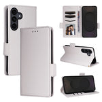 Samsung Galaxy S26 FE / S25 FE-skal i litchitexturerat läderfodral med handledsrem