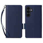 For Samsung Galaxy S26 FE / S25 FE Case Litchi Texture Wallet Leather Phone Cover with Wrist Strap